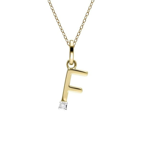 191P0754019 Initial Diamond Letter Necklace In 9ct Yellow Gold 7