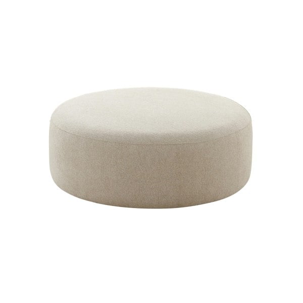 Furniture Edit Broohah Beige Linen Ottoman Footstool