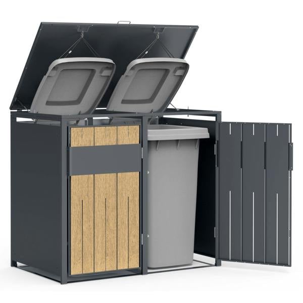 Phoenix Safe Phoenix GB2200AW Outdoor Double Wheelie Bin Store for 2 x 240L Bins in Oak Effect