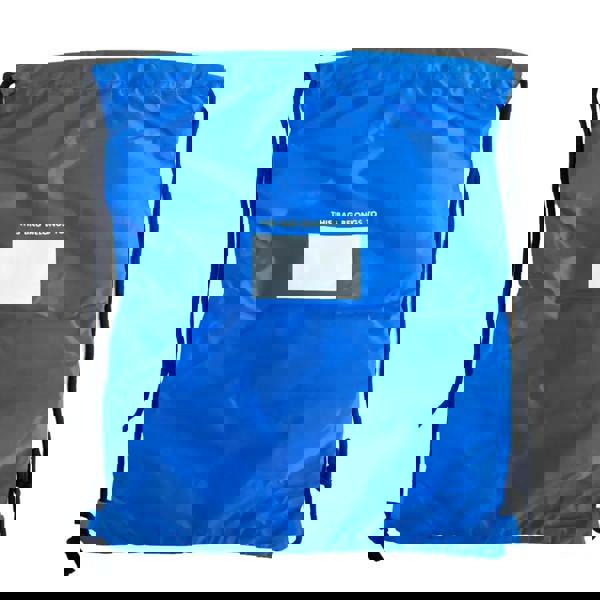 Royal blue HydroKidz swim bag with white label, black straps, 5cm depth