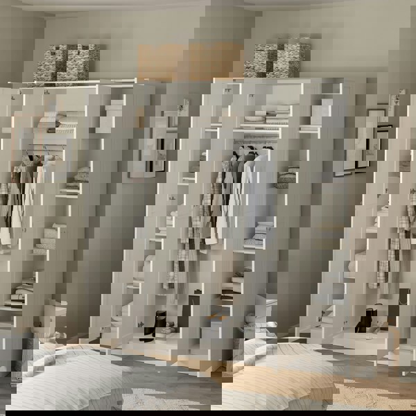 Furniture To Go Brande Wardrobe with 4 Frame Doors in White