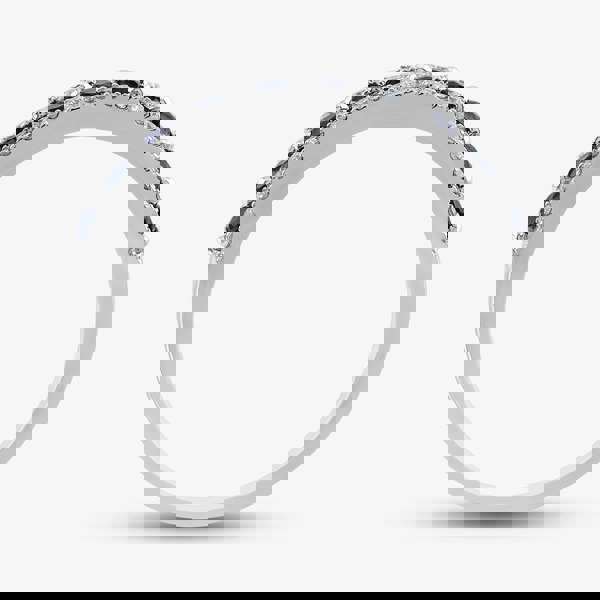 T. H. Baker 9ct White Gold Sapphire & Diamond Three Row Half Eternity Ring PR10669 SA