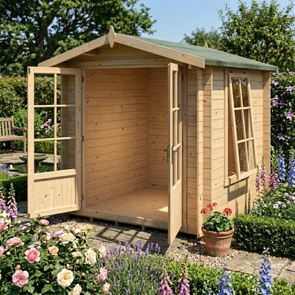 Shire Barn ale 7x7 Log Cabin 19mm interlock Cladding