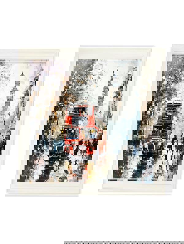 Exceptional Art London Bus - Cream Hurstwood square frame