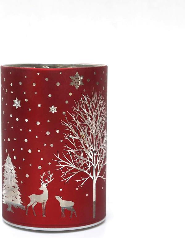 12cm Christmas LED Glass Vase Lamp with Warm White Lights and Gold Finish Interior image 5