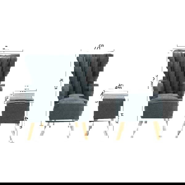 Occasion Faux Wool Wingback Chair Padded Armchair and Footstool Wingback Chairs Living and Home