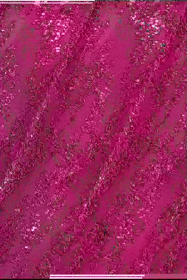 Lace Scallop Edge Mermaid Maxi Dress - Burgundy DR3890