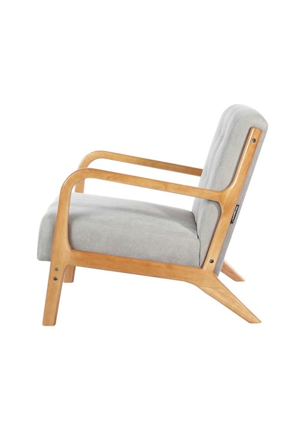 Living and Home 65 cm W x 77 cm D x 75cm H Wooden Frame Sofa Button Upholstered Armchair