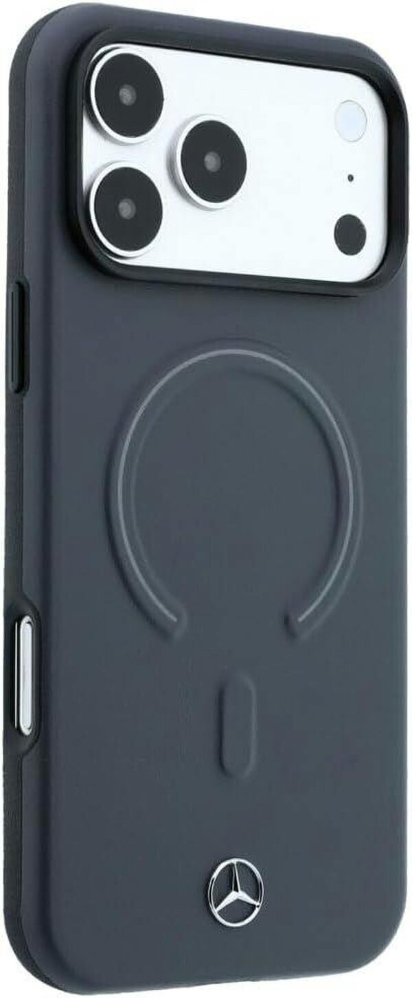 Mercedes Leather 3D MagSafe Case for iPhone 17/18 Pro 6.3" Anthracite - MEHMP18L25PEMMOA