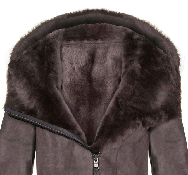 Infinity Leather Womens Merino Sheepskin Hooded Coat-Ryde