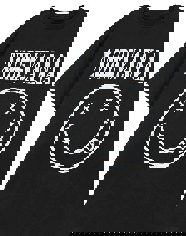 Nirvana Boys Black Logo Short Sleeved T-Shirt