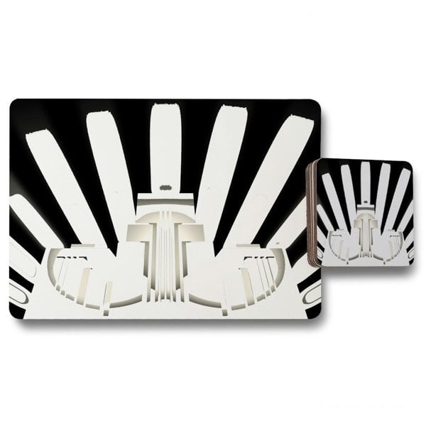 New Product Art Deco Skyscraper in Black & White (Placemat & Coaster Set)  - Andrew Lee Home and Living