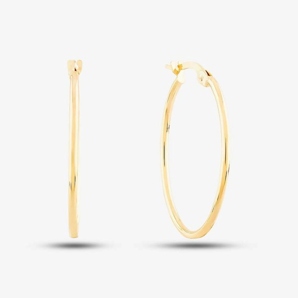 T. H. Baker 9ct Yellow Gold Oval Hoop Earrings ST-ER584
