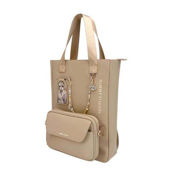 Nimmy Friends Nimmy Magnetic Fashion Series Combo Teddy Laptop Backpack with Detachable Pouch Brown - N-CXMC-STSJDNBZH-014