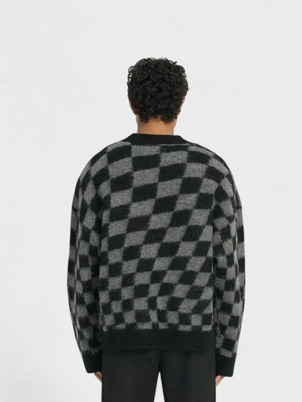 Represent X Belstaff Checkerboard Knit Sweater Shadow - Supplied FashionRepresent