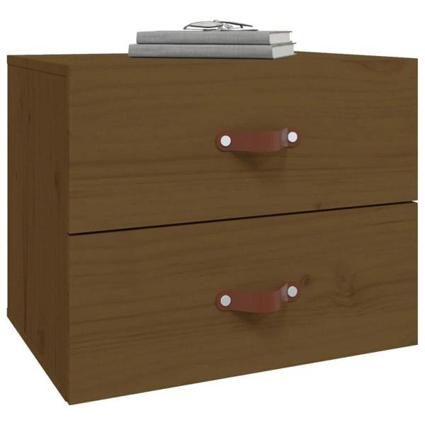 Berkfield Wall-mounted Bedside Cabinet Honey Brown 50x36x40 cm