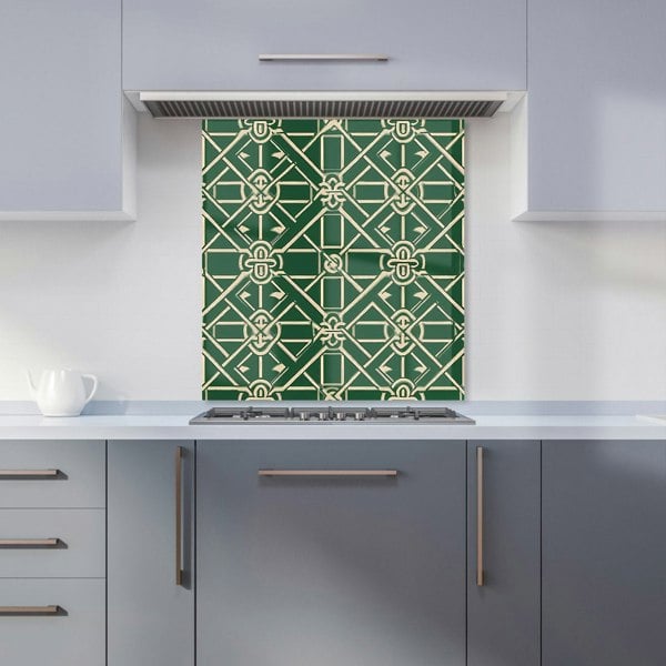 Warren Reed - Designer Green Lattice Design Kitchen Splashback