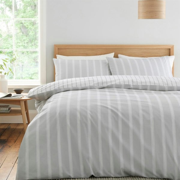 Bianca Ashford Stripe Silver Duvet Cover Set