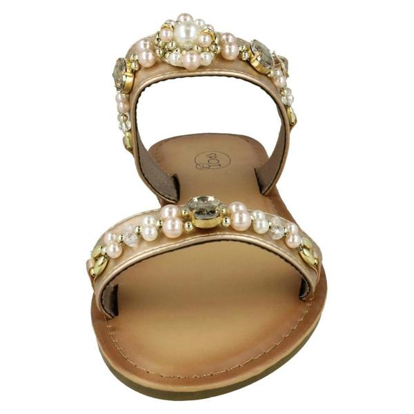 Spot On Ladies Spot On Jewelled Pearl Slingback Sandals F00116