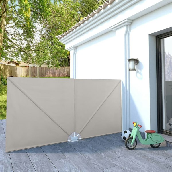 Berkfield Collapsible Terrace Side Awning Cream 300x150 cm