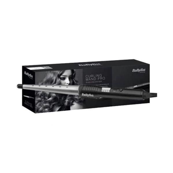 BaByliss Curling Wand Pro Flawless Smooth Shiny Curls 25mm-13mm Barrel – Black/Grey