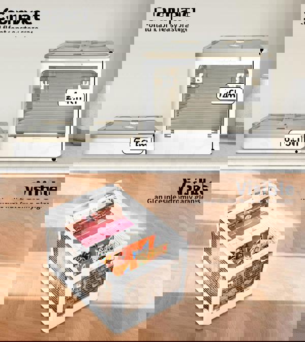 Levede 2x Folding Storage Container Stackable Plastic Clothes Toy Organizer Box