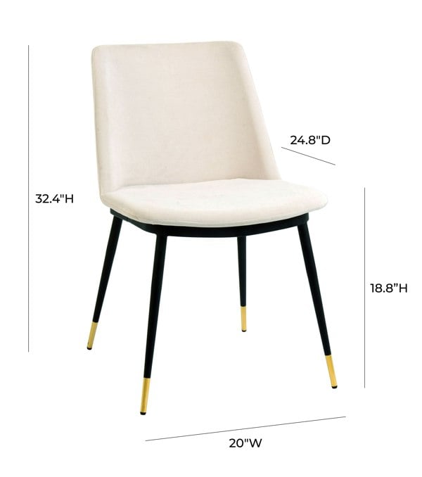 Furniture Edit Evora Cream Velvet Chair Gold Legs Set of 2