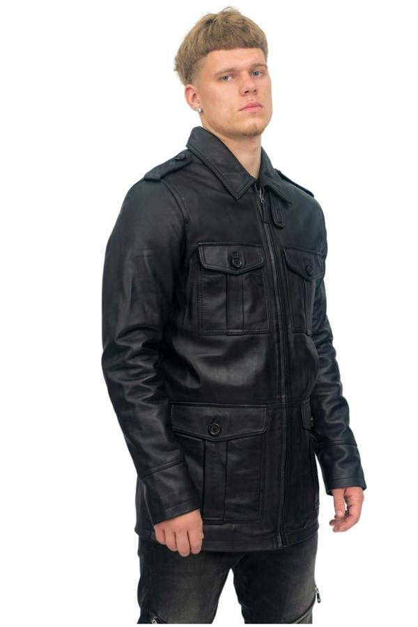 Infinity Leather Mens Leather Parka Safari Coat-Mesa Verde