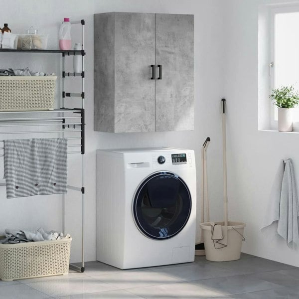Berkfield Wall Mounted Cabinet Concrete Grey 69.5x34x90 cm