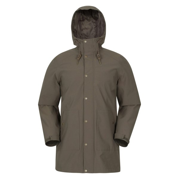 Mountain Warehouse Mens Fleece Lined Waterproof Jacket - Dark Beige