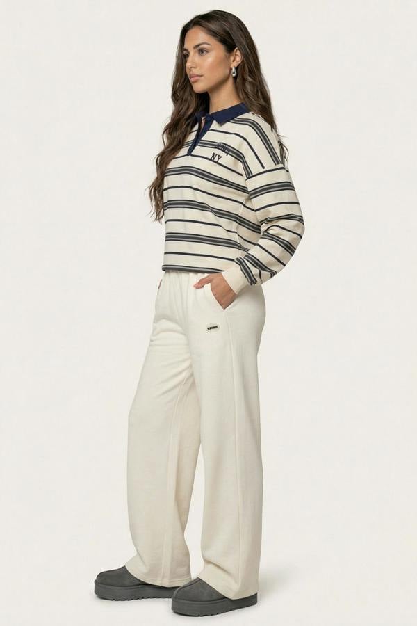 Urban Bliss Stripe Rugby Shirt Ivory