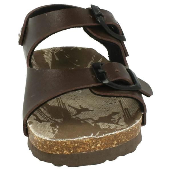 JC Dees Boys JCDees Flat Footbed 2 Buckle Strap Mule Sandal