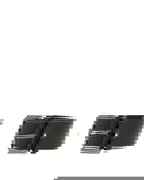 Tommy Hilfiger Denton Enamel Flag Mens Leather Belt - Black