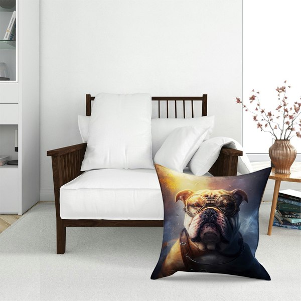 Warren Reed Bulldog Splashart Golden Floor Cushion