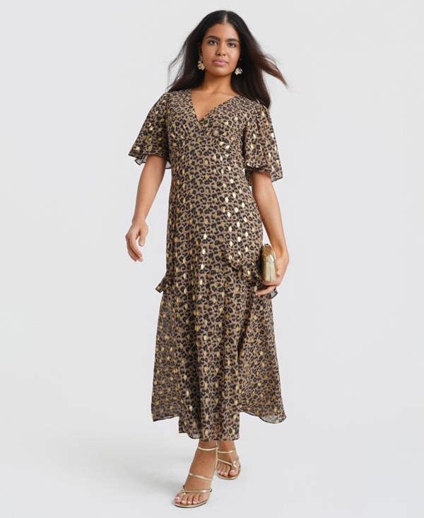 Animal Foil Midi Dress