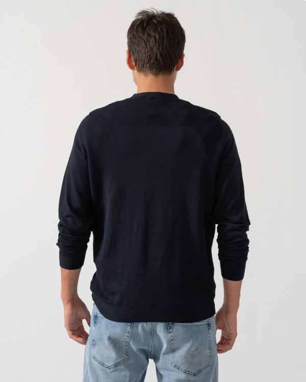 BOSS Green Momentum Lite Mens Crew Neck Jumper - Dark Blue 402