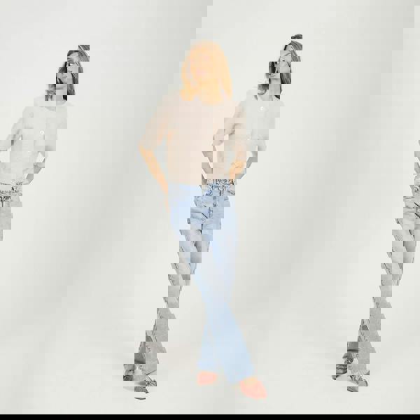 Brave Soul Pink Short Sleeve Fluffy Yarn Cardigan - Pink Image 3