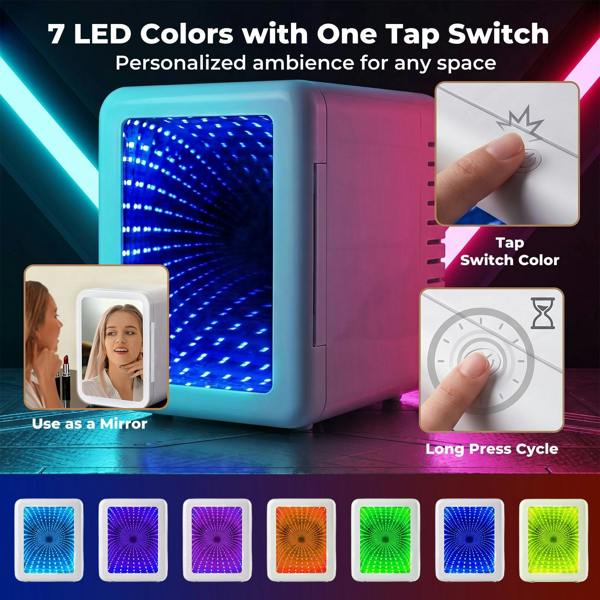 Spector Portable Camping Fridge Freezer  Heat & Cool  7 LED Lights  White