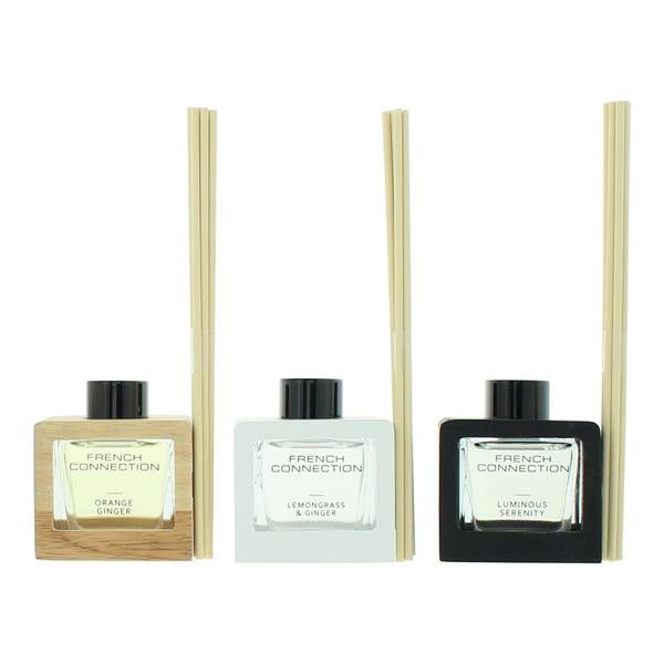 French Connection Wooden Collection Trio of Reed Diffuser Gift Set 3 x 50ml