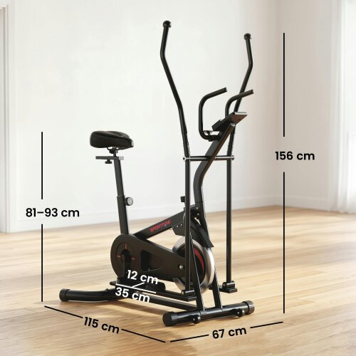 SPORTNOW 2 in 1 Elliptical Cross Trainer for Home with Adjustable Seat