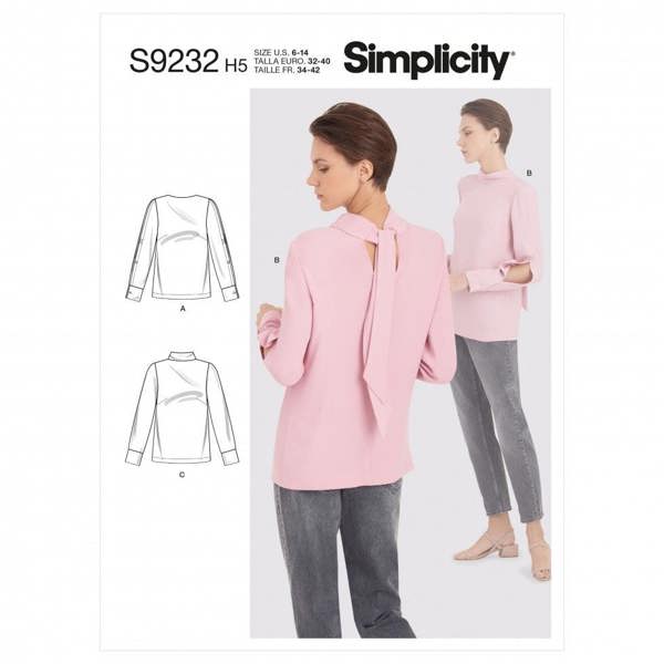Simplicity Sewing Pattern 9232, Tops for Women, U5 (16-18-20-22-24) - Intermediate