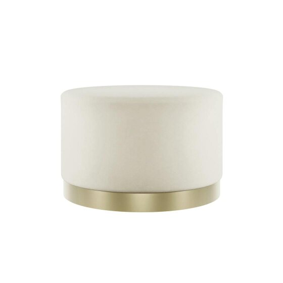 Wyld Haus Kalua Large Cream Velvet Stool Gold Base