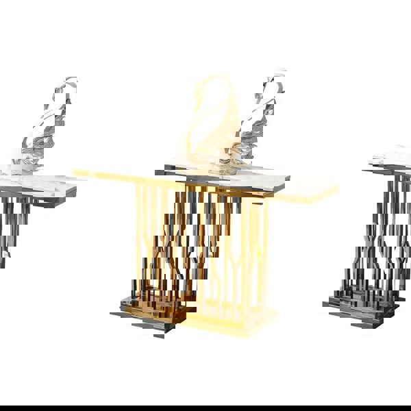 Detail view of Farley Console Table with console table with drawers