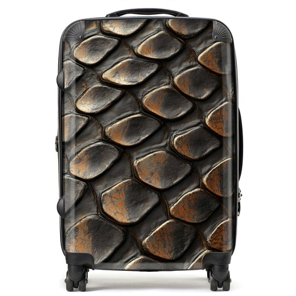 Warren Reed Snakeskin Pattern Print Suitcase