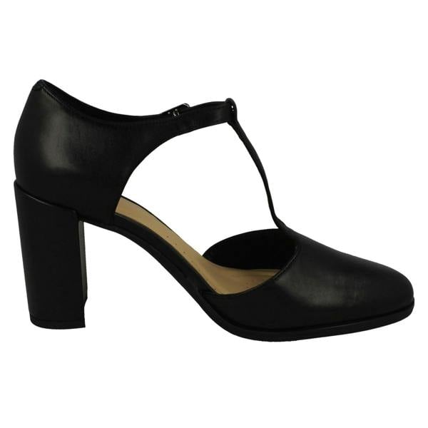 Clarks Ladies Clarks T-Bar Heeled Court Shoes Freva85 Bar