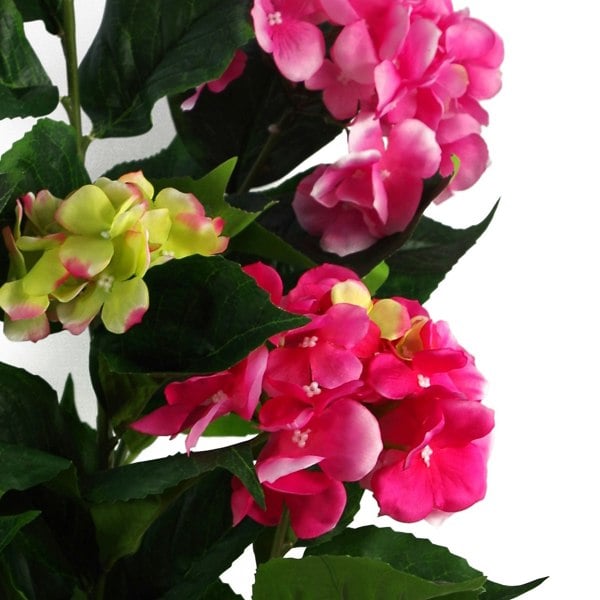 Leaf 90cm Artificial Hydrangea Plant Pink with 200 Flowers