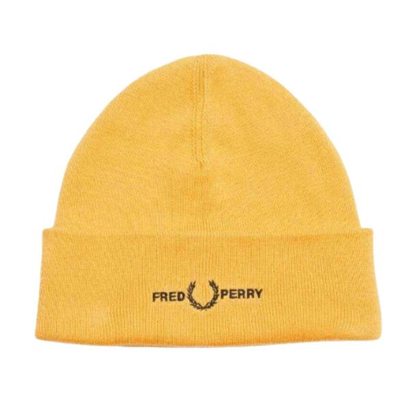Fred Perry Unisex Adult Graphic Logo Beanie - Golden - 