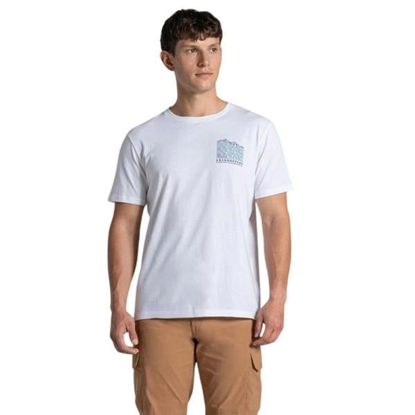 Craghoppers Mens Lucent II Mountain Back Print Short-Sleeved T-Shirt - White - 