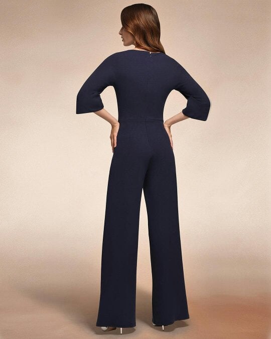 HotSquash Ruched Jumpsuit with Sleeves