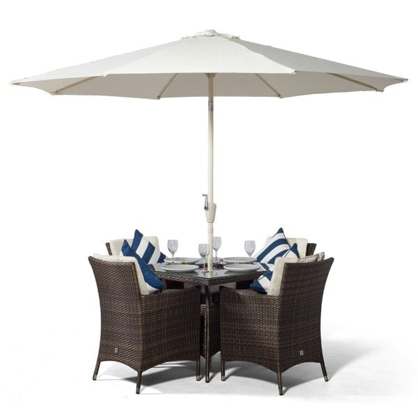 Giardino Savannah Square 4 Seater Patio Dining Set with Ice Bucket Drinks Cooler